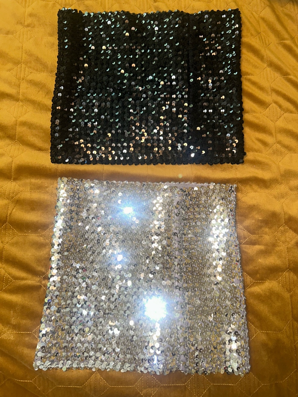Sequin Silver and Black Tube Top